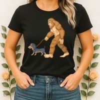 Bigfoot Walk Dachshund Women's T-Shirt thumb 2