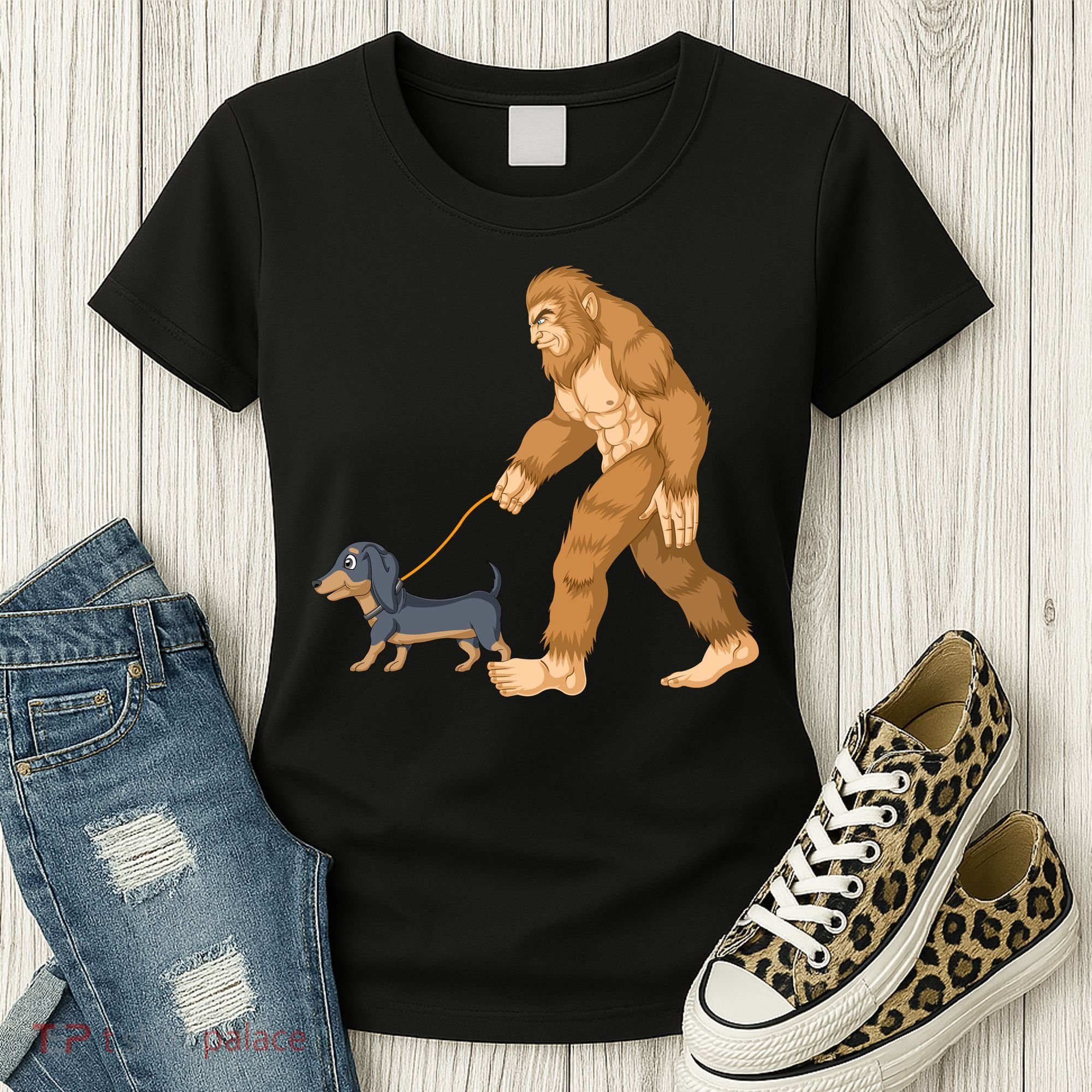 Bigfoot Walk Dachshund Women's T-Shirt