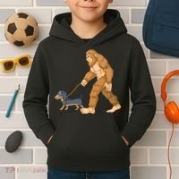 Bigfoot Walk Dachshund Kids Hoodie thumb 2