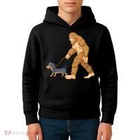 Bigfoot Walk Dachshund Kids Hoodie thumb 4