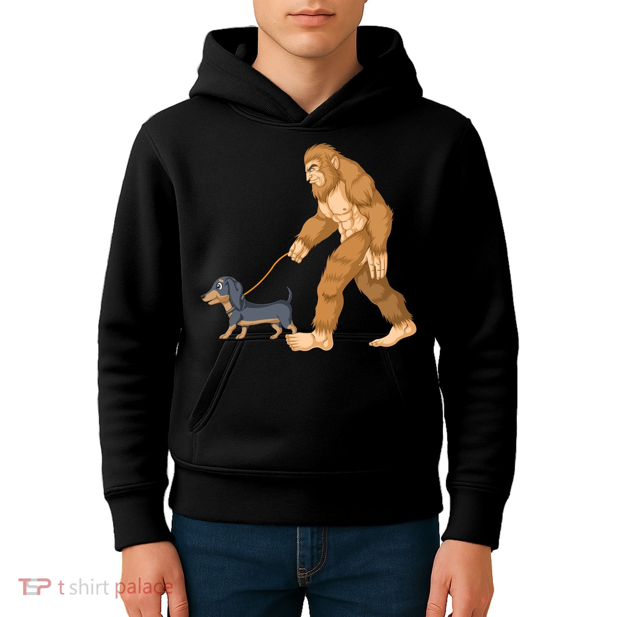 Bigfoot Walk Dachshund Kids Hoodie