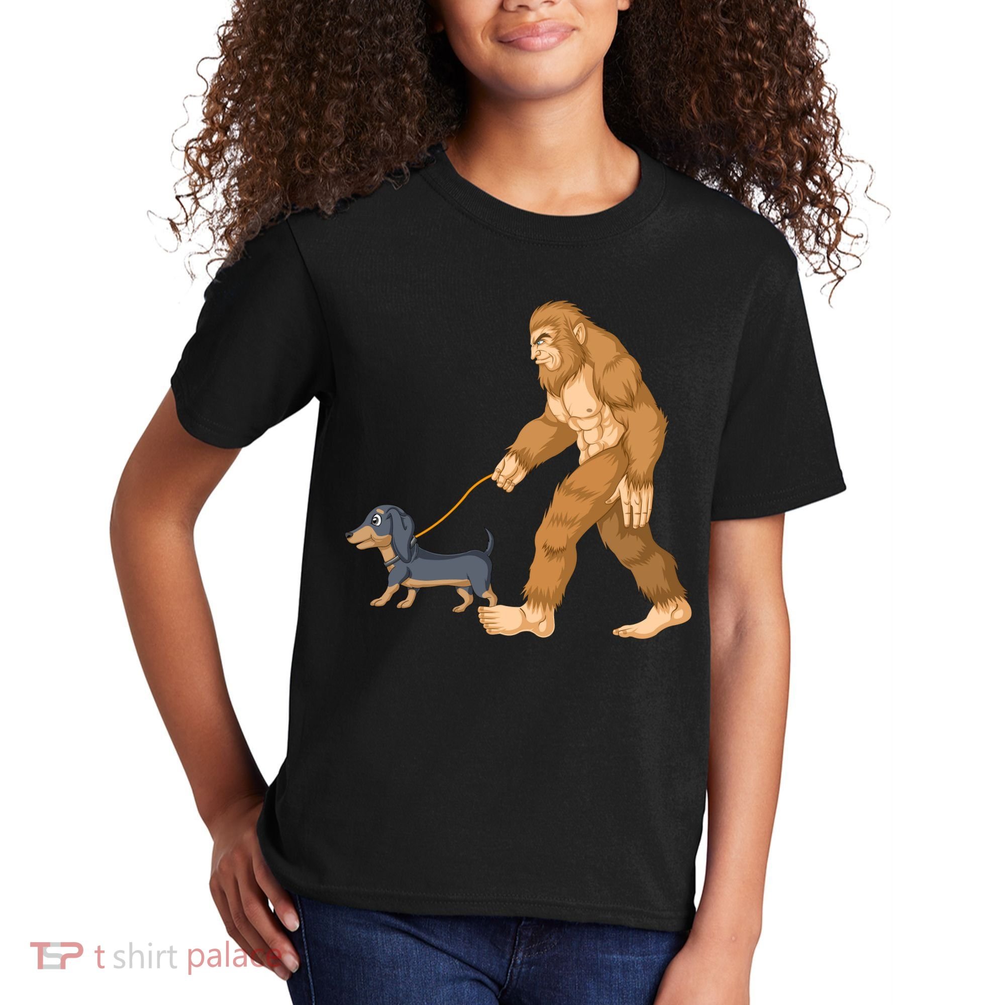 Bigfoot Walk Dachshund Kids T-Shirt