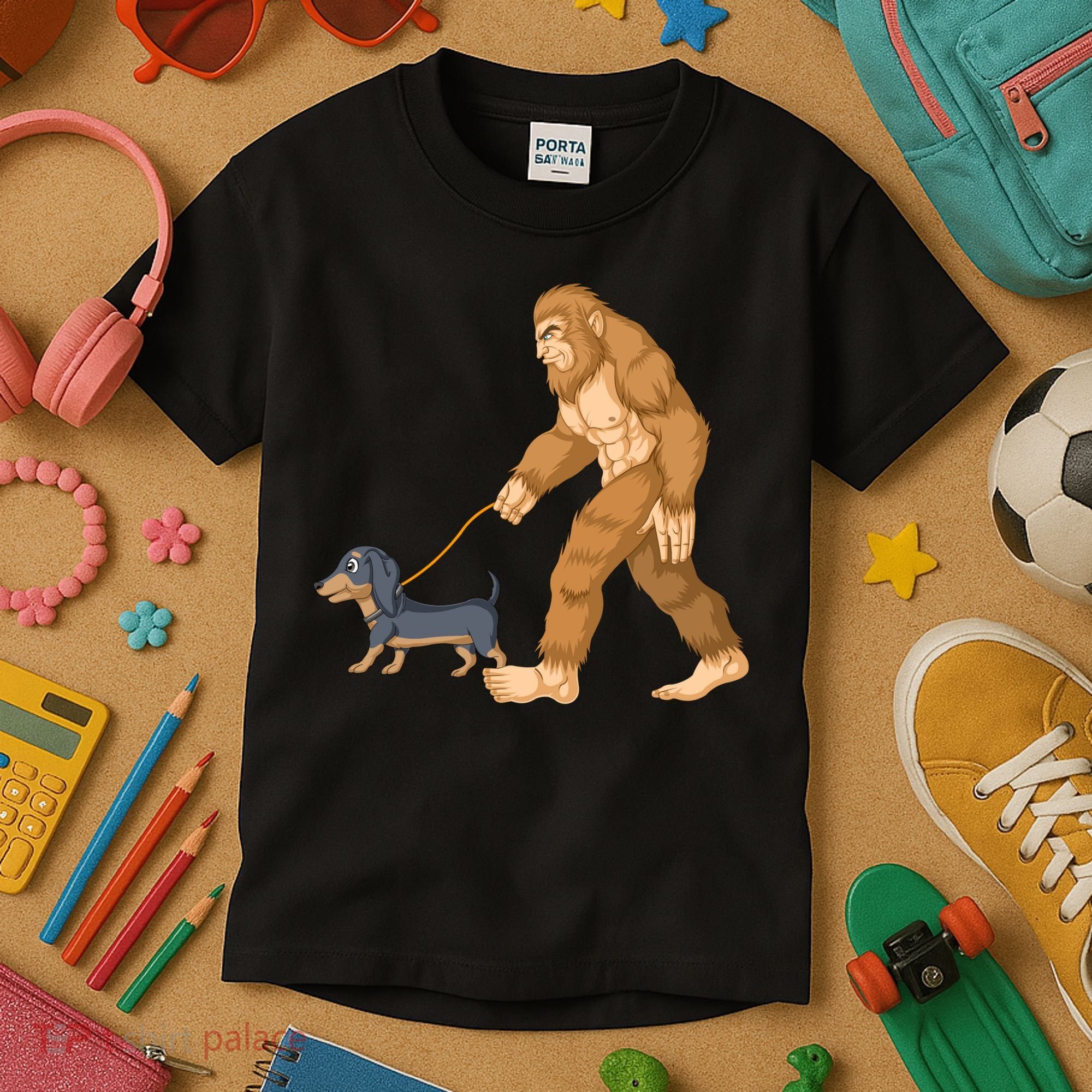 Bigfoot Walk Dachshund Kids T-Shirt
