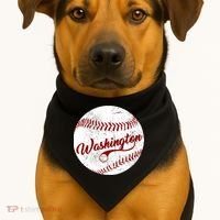 Baseball Washington Dc Team Love Baseball National Pastime Gift USA-Made Doggie Bandana thumb 1