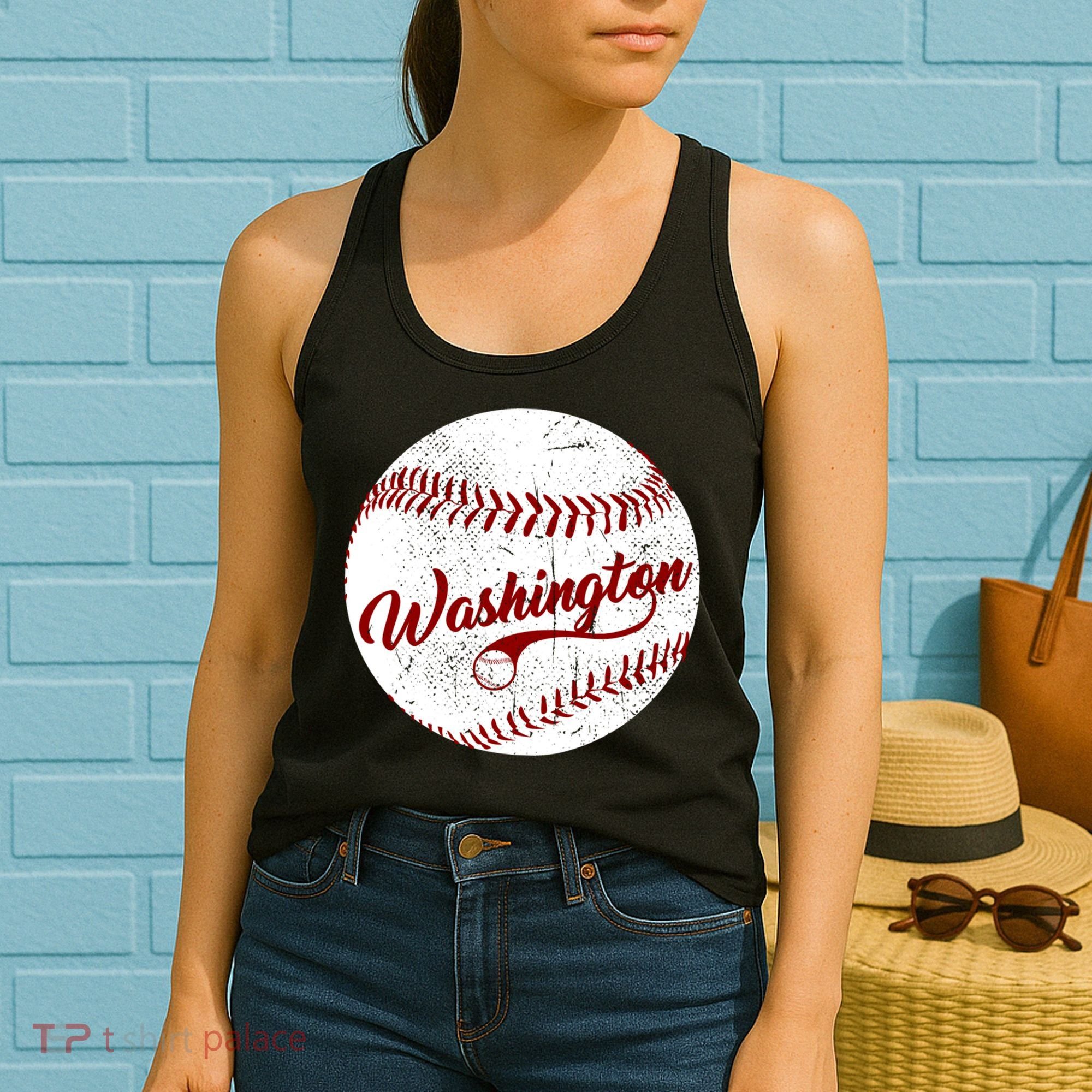 Baseball Washington Dc Team Love Baseball National Pastime Gift Women's Tank Top