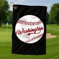 Baseball Washington Dc Team Love Baseball National Pastime Gift Golf Towel thumb 1