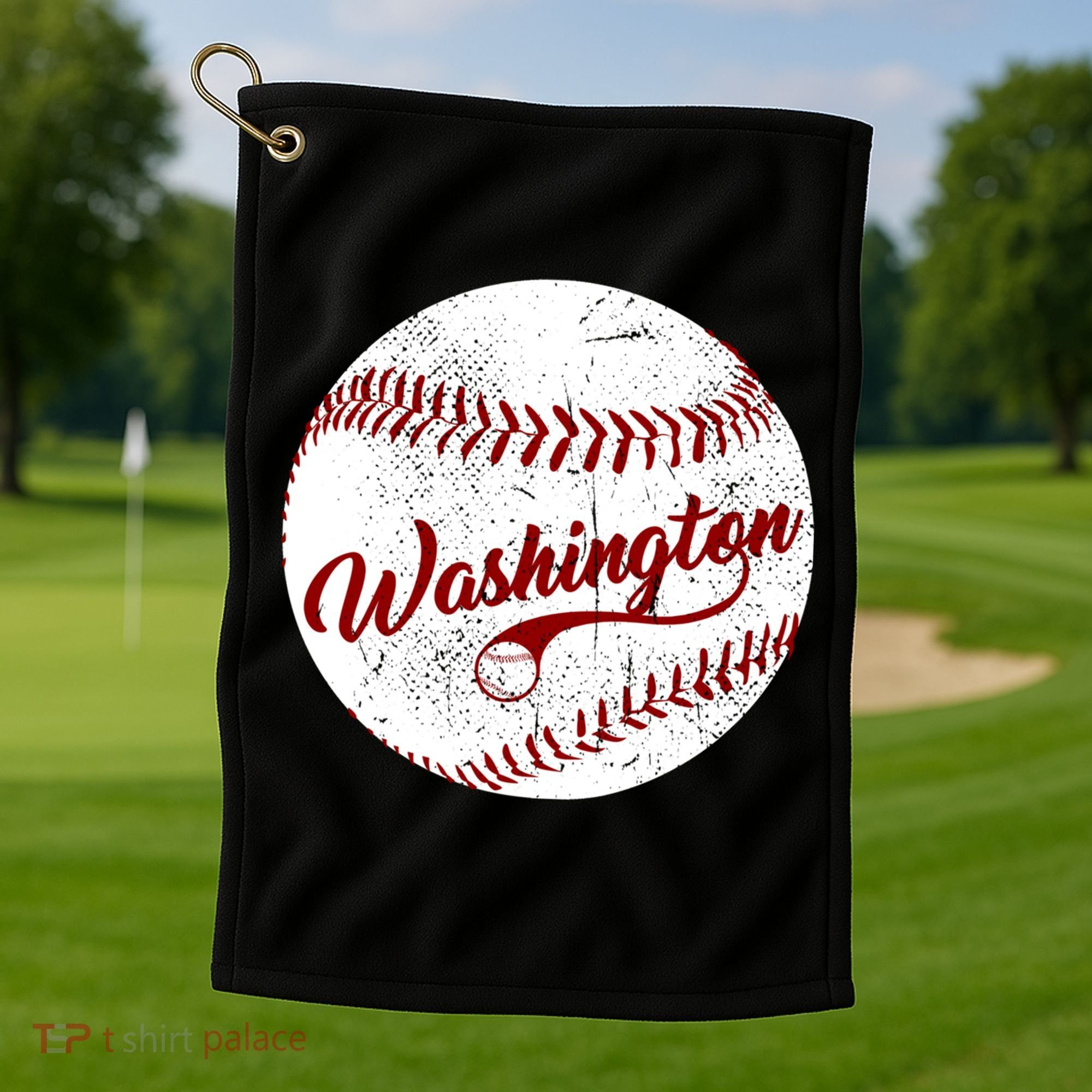 Baseball Washington Dc Team Love Baseball National Pastime Gift Golf Towel