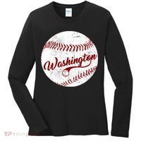 Baseball Washington Dc Team Love Baseball National Pastime Gift Women's Long Sleeve Shirt thumb 0