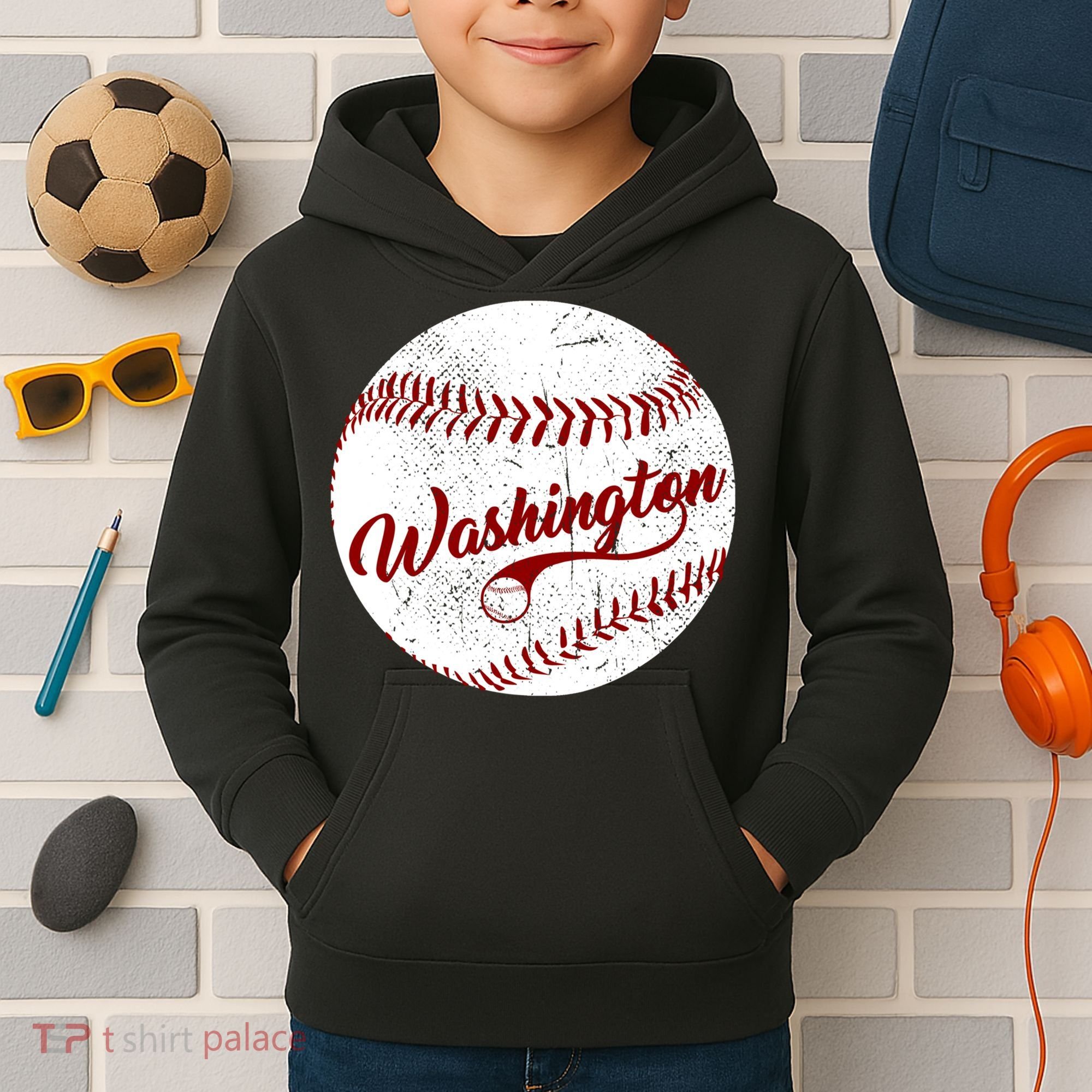 Baseball Washington Dc Team Love Baseball National Pastime Gift Kids Hoodie