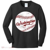 Baseball Washington Dc Team Love Baseball National Pastime Gift Kids Long Sleeve Shirt thumb 0