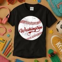 Baseball Washington Dc Team Love Baseball National Pastime Gift Kids T-Shirt thumb 3