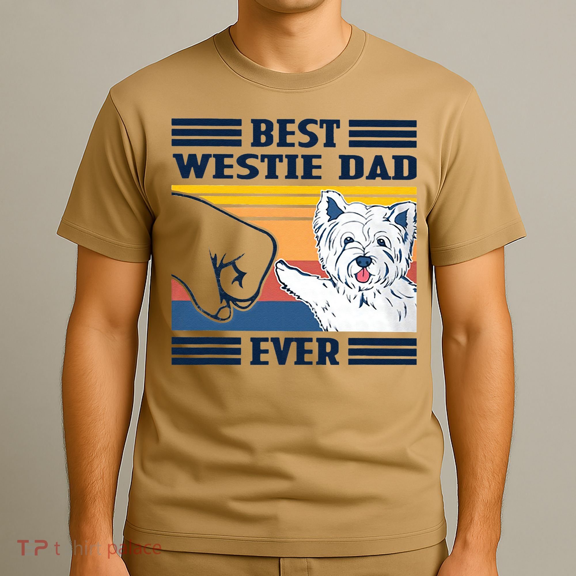 Best Westie Dad Ever Vintage Father Day Christmas T-Shirt