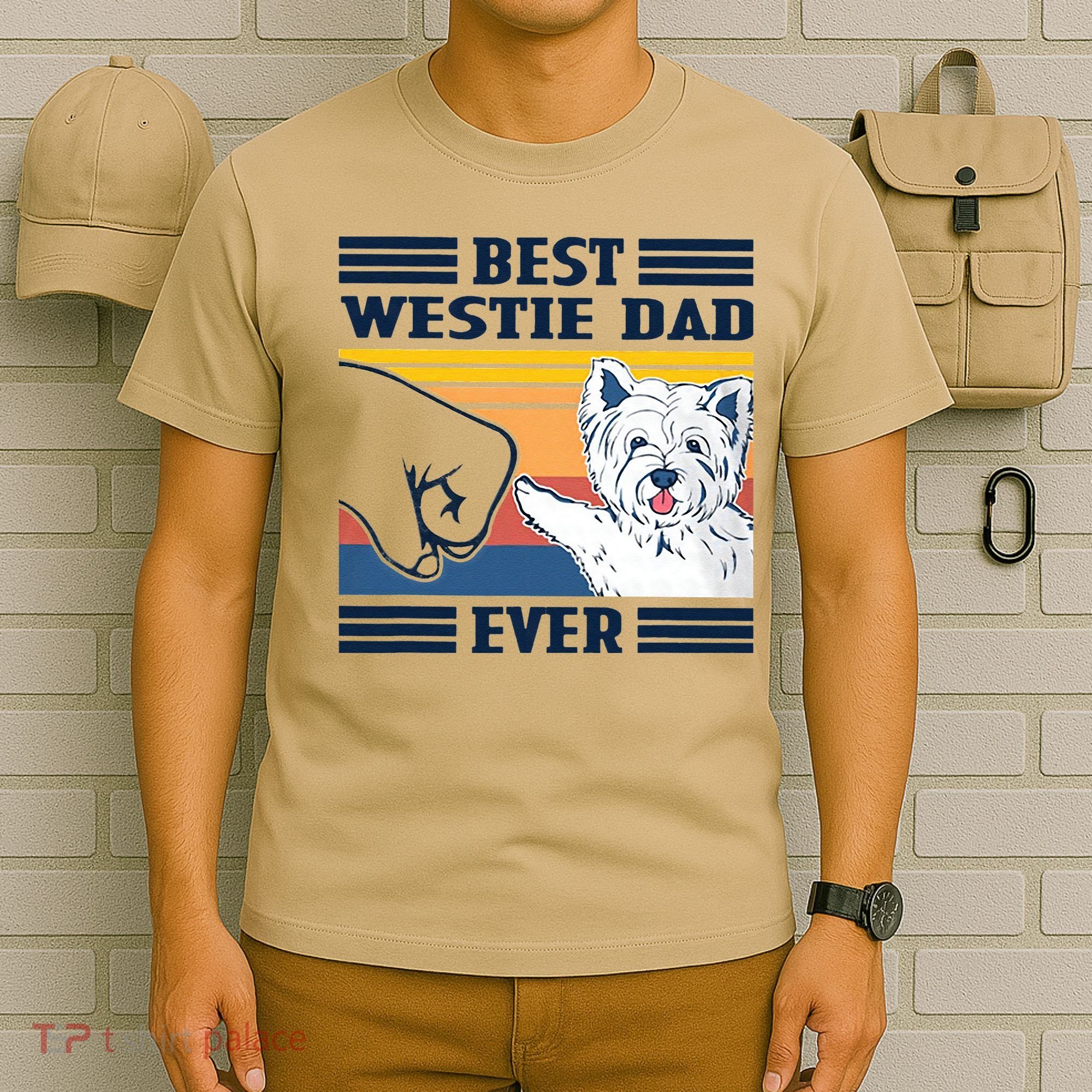 Best Westie Dad Ever Vintage Father Day Christmas T-Shirt