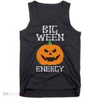Big Ween Energy Lazy Halloween Costume Scary Pumpkin Tank Top thumb 0