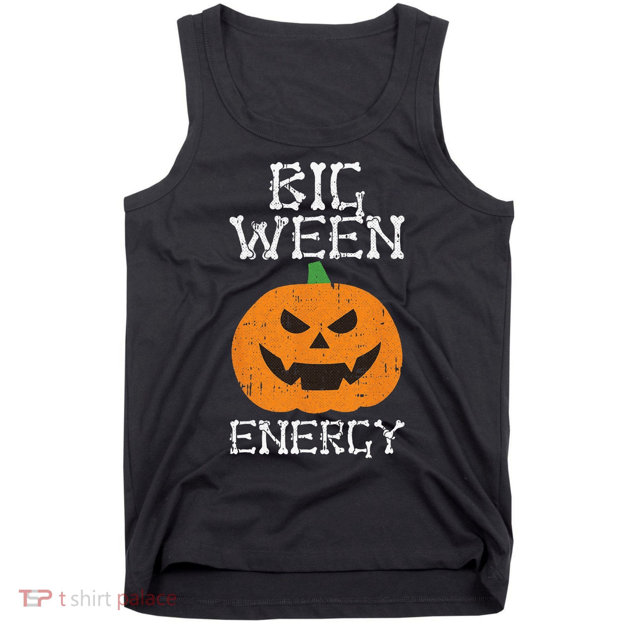 Big Ween Energy Lazy Halloween Costume Scary Pumpkin Tank Top