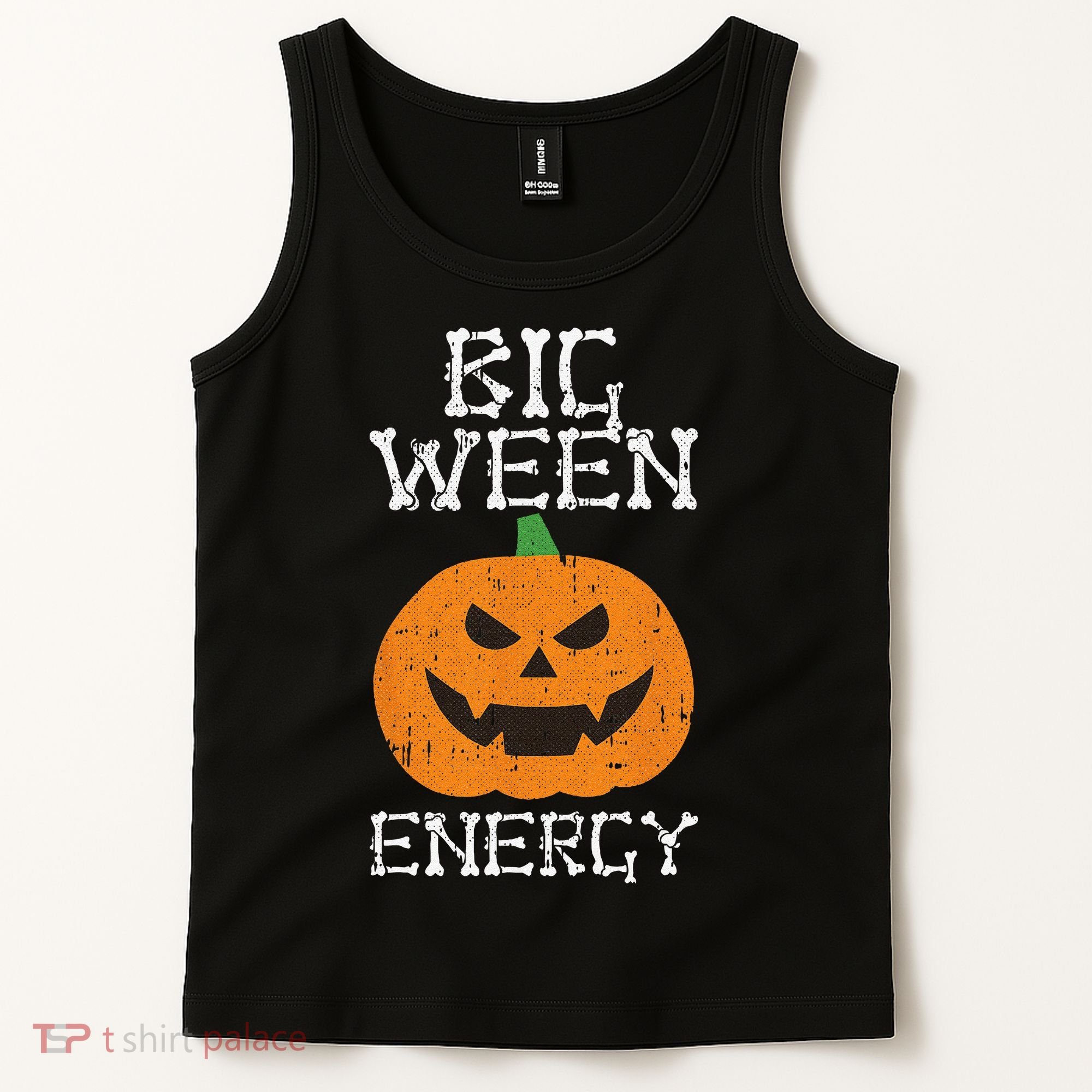 Big Ween Energy Lazy Halloween Costume Scary Pumpkin Tank Top