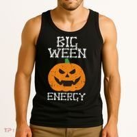 Big Ween Energy Lazy Halloween Costume Scary Pumpkin Tank Top thumb 3