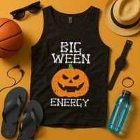 Big Ween Energy Lazy Halloween Costume Scary Pumpkin Tank Top thumb 4