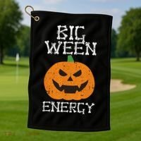 Big Ween Energy Lazy Halloween Costume Scary Pumpkin Golf Towel thumb 1