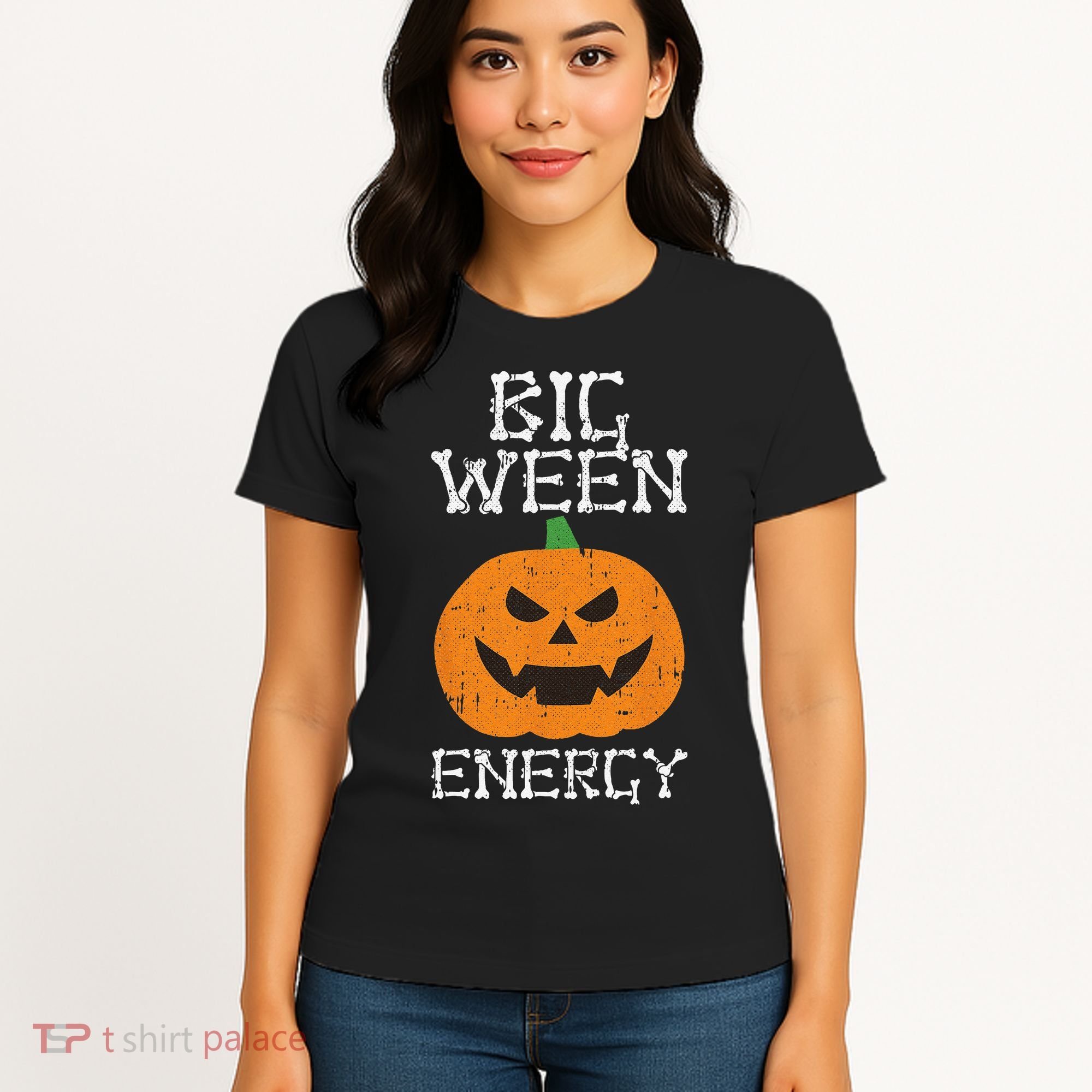 Big Ween Energy Lazy Halloween Costume Scary Pumpkin Women's T-Shirt