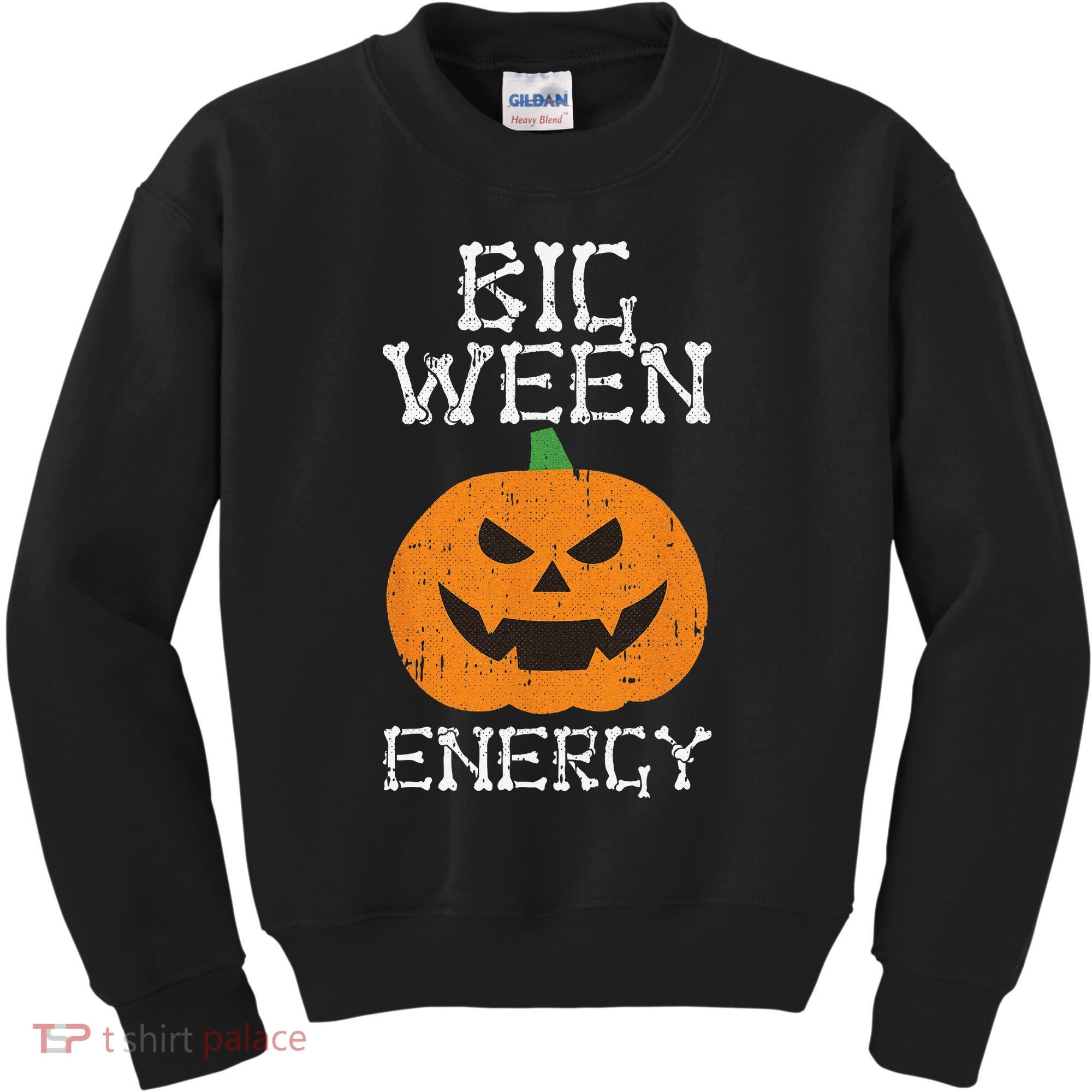 Big Ween Energy Lazy Halloween Costume Scary Pumpkin Kids Sweatshirt