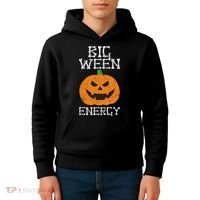 Big Ween Energy Lazy Halloween Costume Scary Pumpkin Kids Hoodie thumb 4