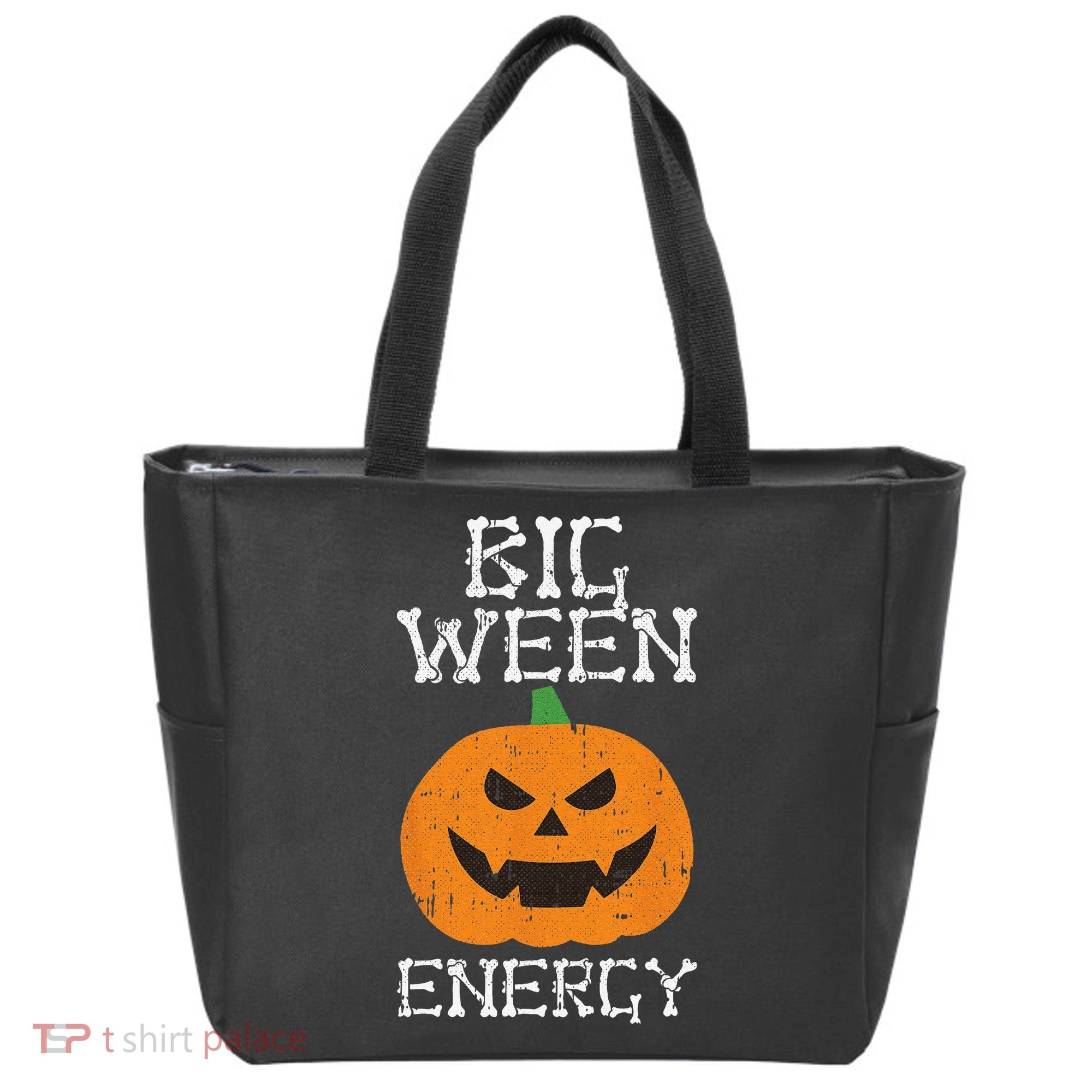 Big Ween Energy Lazy Halloween Costume Scary Pumpkin Tote Bag