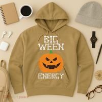 Big Ween Energy Lazy Halloween Costume Scary Pumpkin Hoodie thumb 3