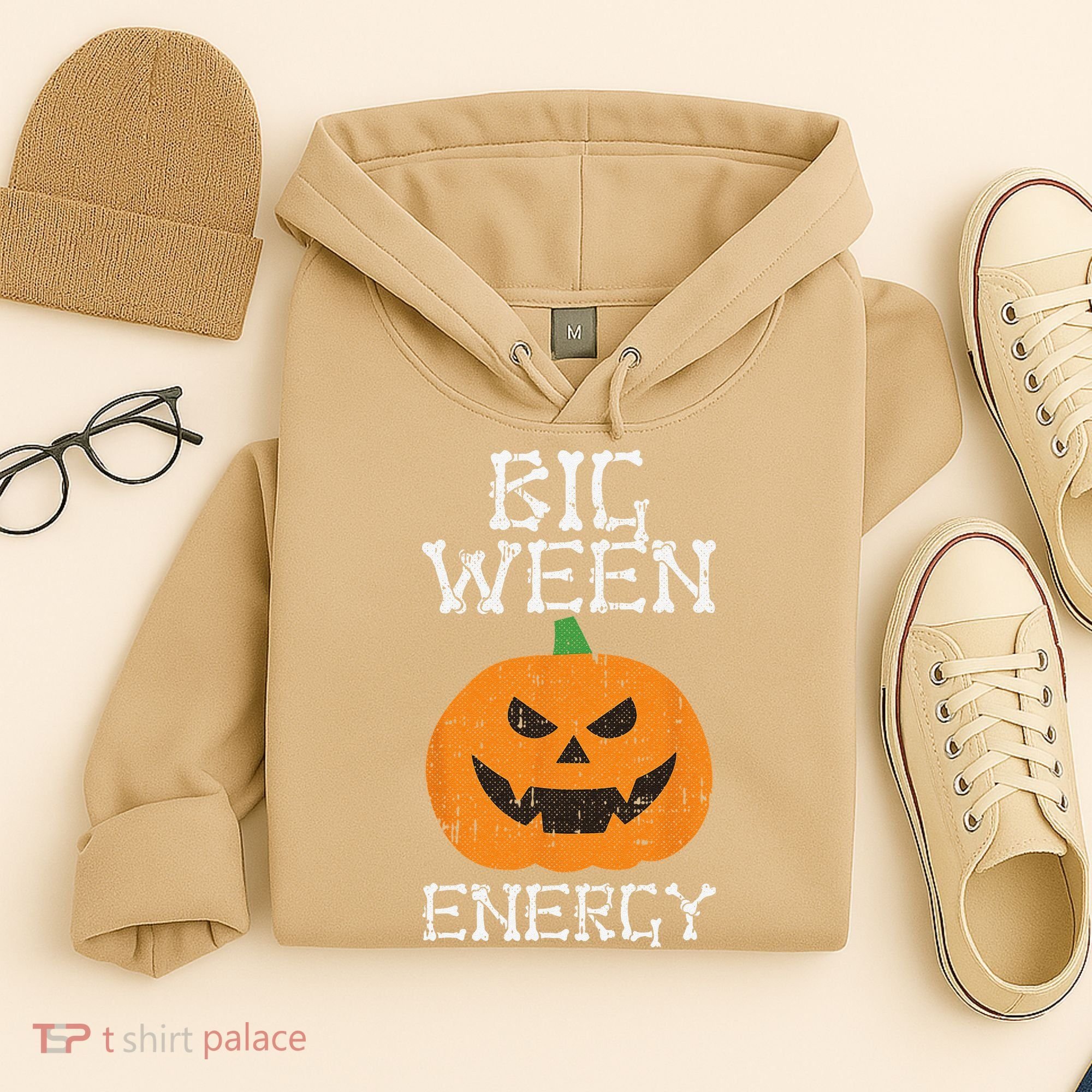 Big Ween Energy Lazy Halloween Costume Scary Pumpkin Hoodie