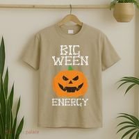 Big Ween Energy Lazy Halloween Costume Scary Pumpkin T-Shirt thumb 2