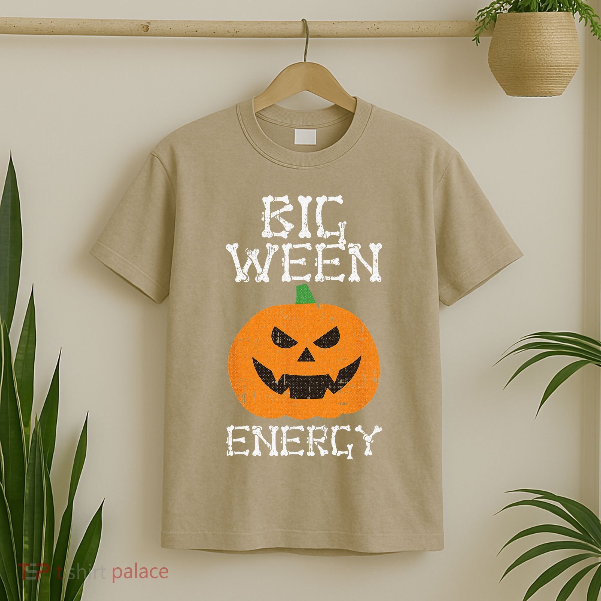 Big Ween Energy Lazy Halloween Costume Scary Pumpkin T-Shirt