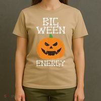 Big Ween Energy Lazy Halloween Costume Scary Pumpkin T-Shirt thumb 4