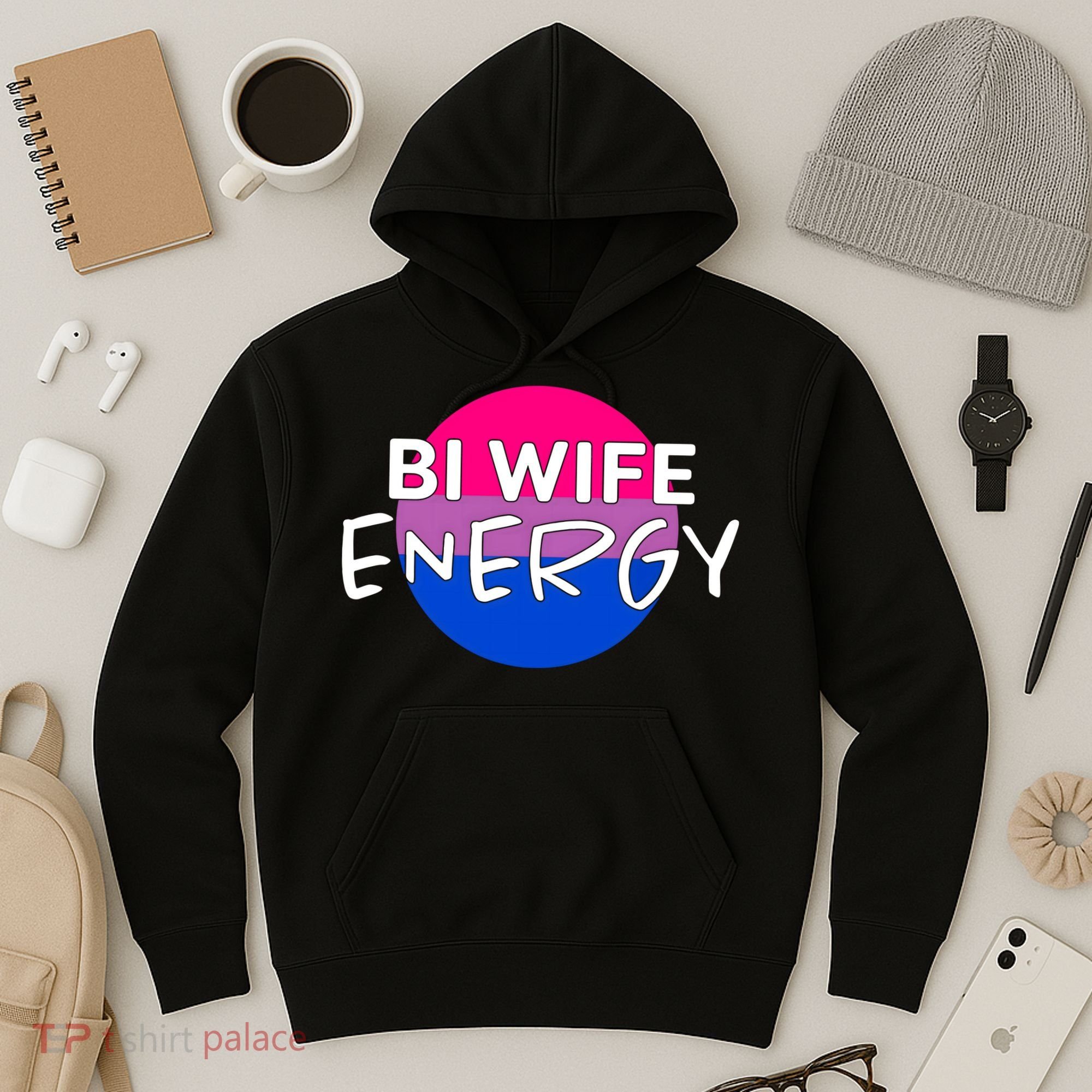 Bi Wife Energy Bisexual Pride Bisexual Flag Bi Pride Hoodie