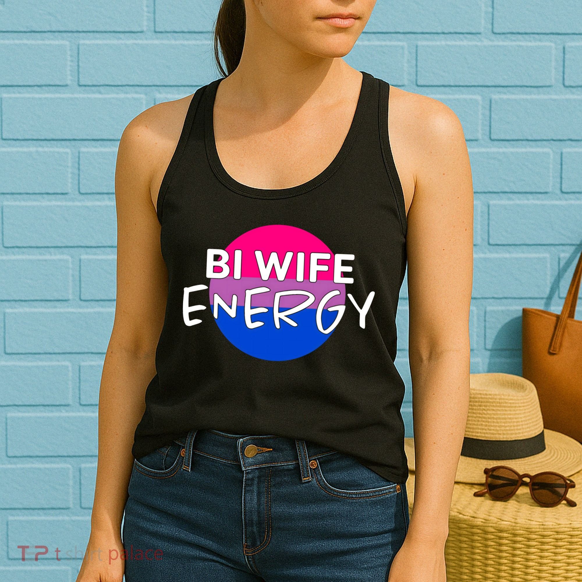 Bi Wife Energy Bisexual Pride Bisexual Flag Bi Pride Women's Tank Top