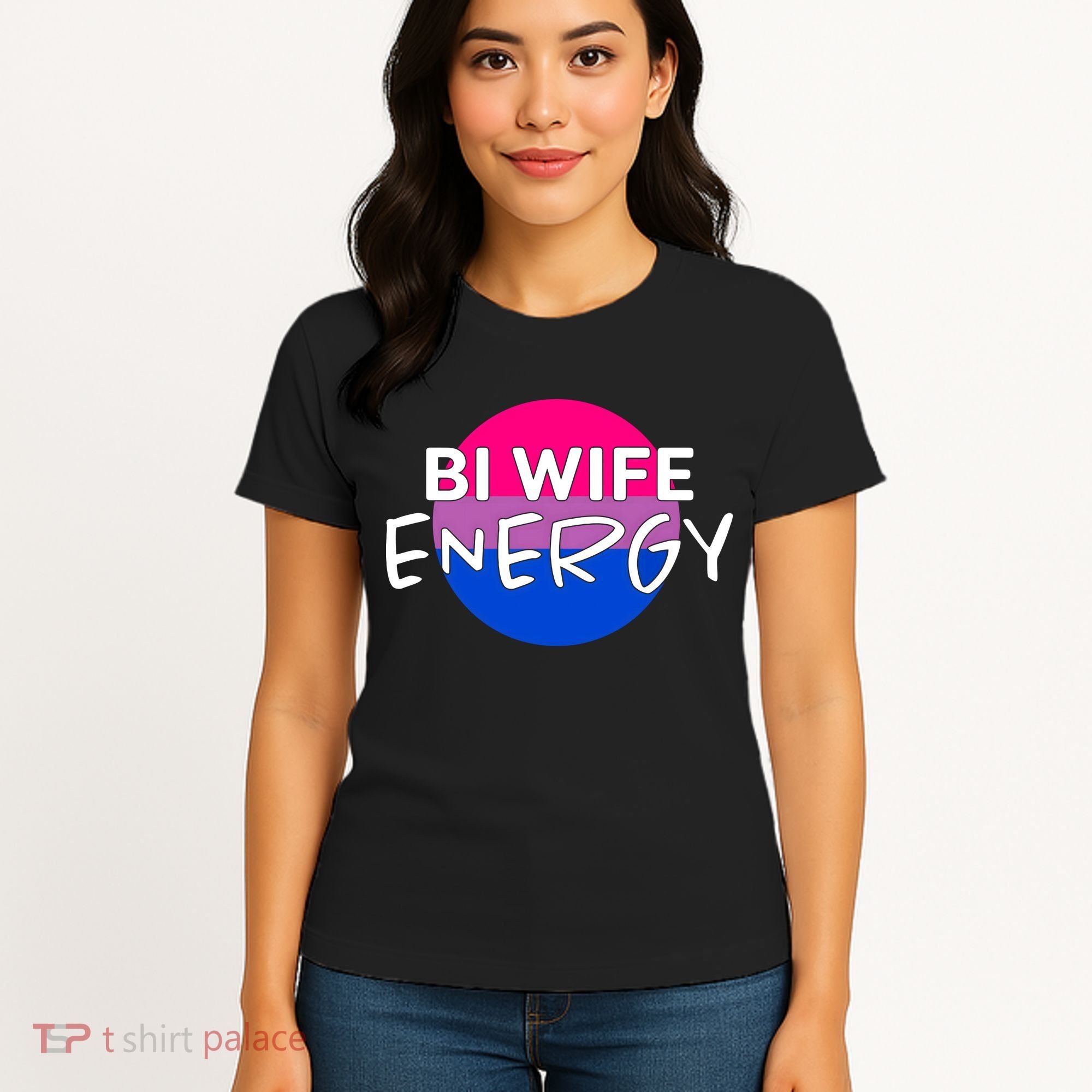 Bi Wife Energy Bisexual Pride Bisexual Flag Bi Pride Women's T-Shirt