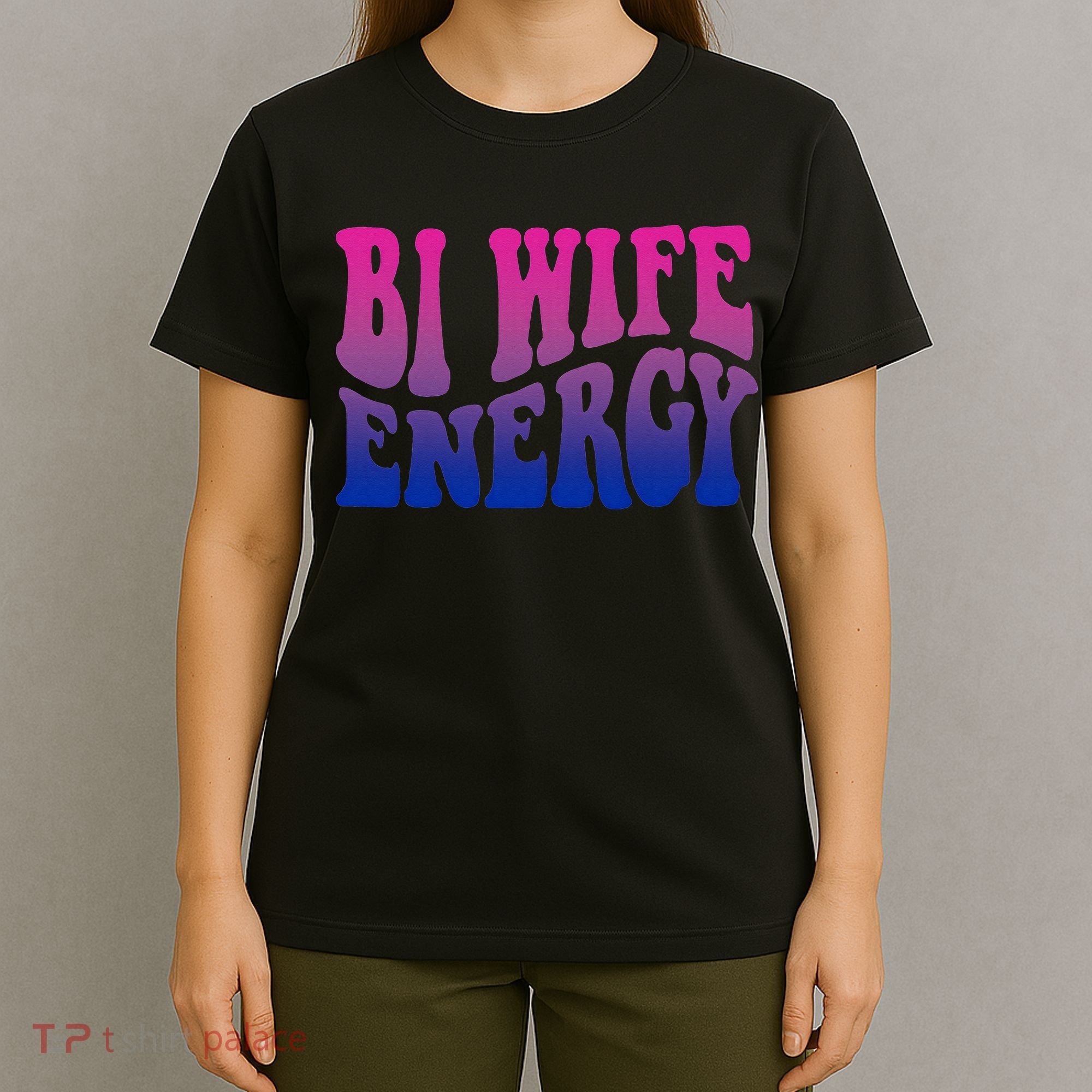 Bi Wife Energy Bisexual Pride Bisexual Flag Retro Vintage T-Shirt