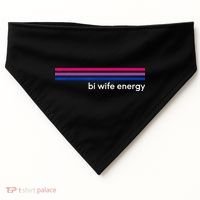 Bi Wife Energy Bisexual Pride Flag Bisexuality LGBTQ USA-Made Doggie Bandana thumb 0