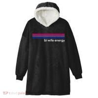 Bi Wife Energy Bisexual Pride Flag Bisexuality LGBTQ Hooded Wearable Blanket thumb 0