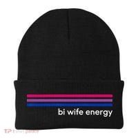 Bi Wife Energy Bisexual Pride Flag Bisexuality LGBTQ Beanie thumb 0