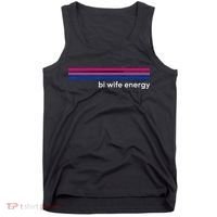 Bi Wife Energy Bisexual Pride Flag Bisexuality LGBTQ Tank Top thumb 0
