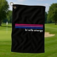 Bi Wife Energy Bisexual Pride Flag Bisexuality LGBTQ Golf Towel thumb 1