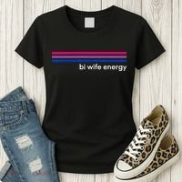 Bi Wife Energy Bisexual Pride Flag Bisexuality LGBTQ Women's T-Shirt thumb 3