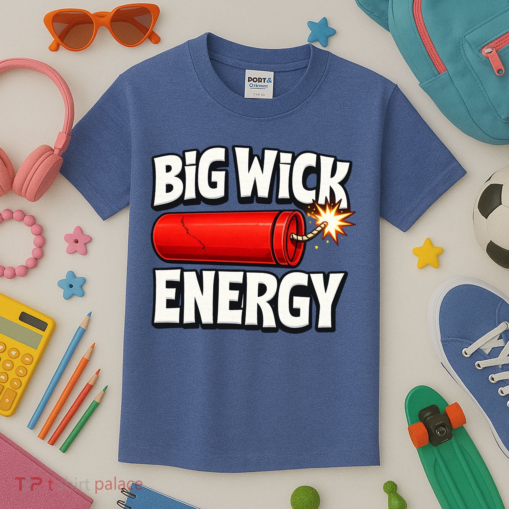 Big Wick Energy 4th Of July Funny Kids T-Shirt