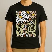 Boho Wildflowers Floral Nature Flower T-Shirt thumb 3