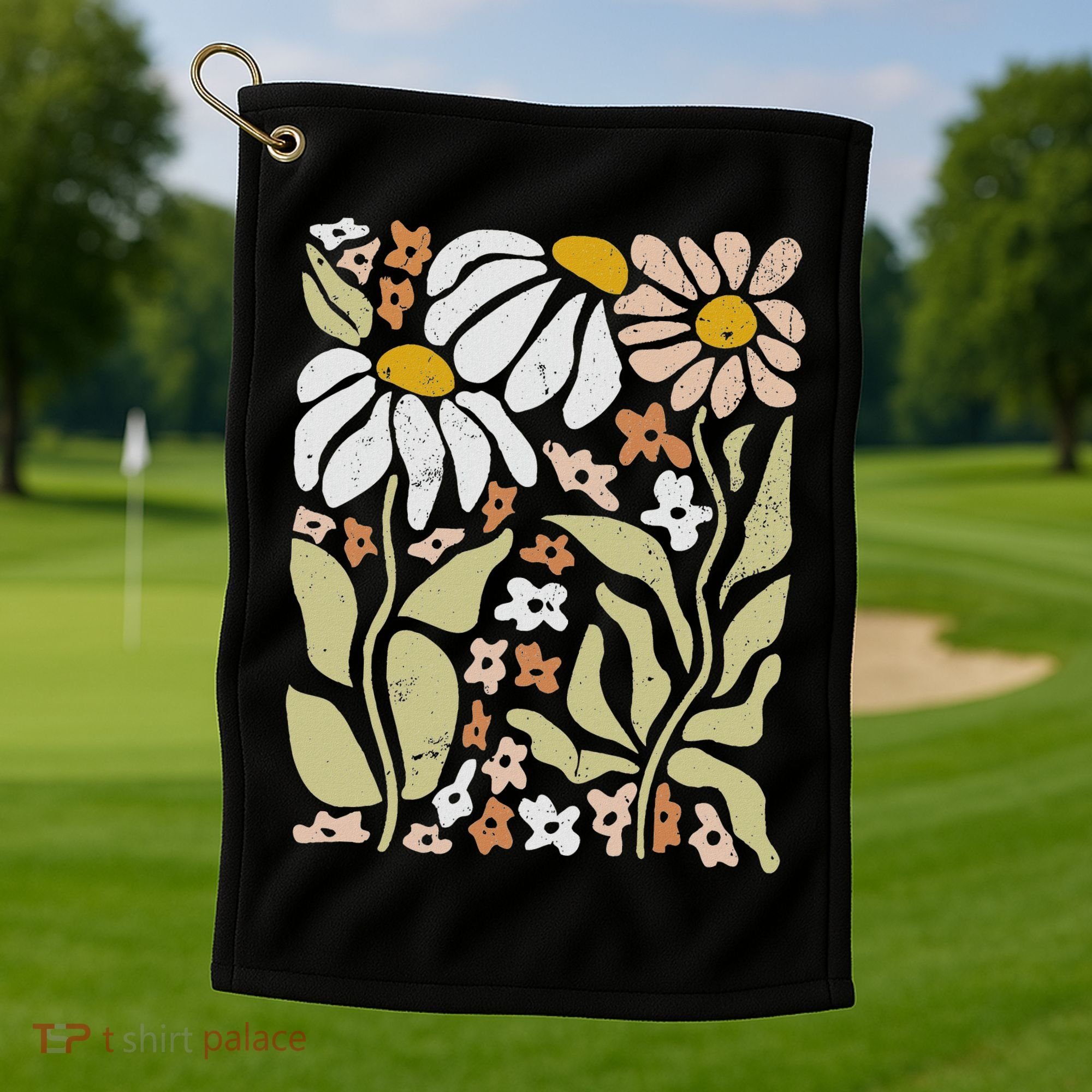 Boho Wildflowers Floral Nature Flower Golf Towel