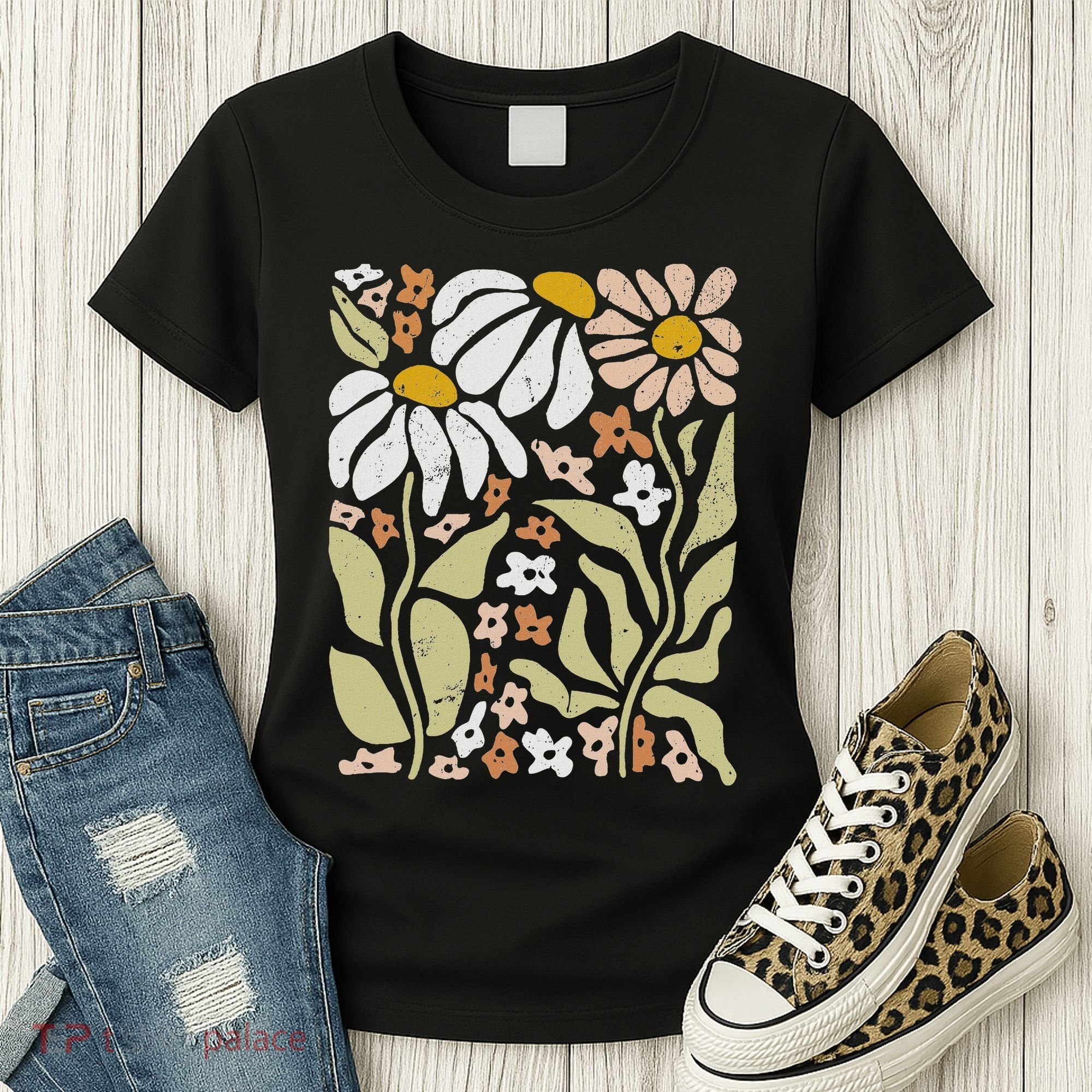 Boho Wildflowers Floral Nature Flower Women's T-Shirt