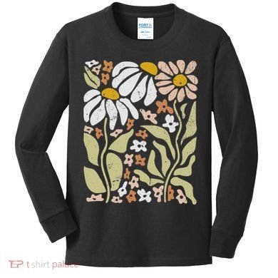 Boho Wildflowers Floral Nature Flower Kids Long Sleeve Shirt