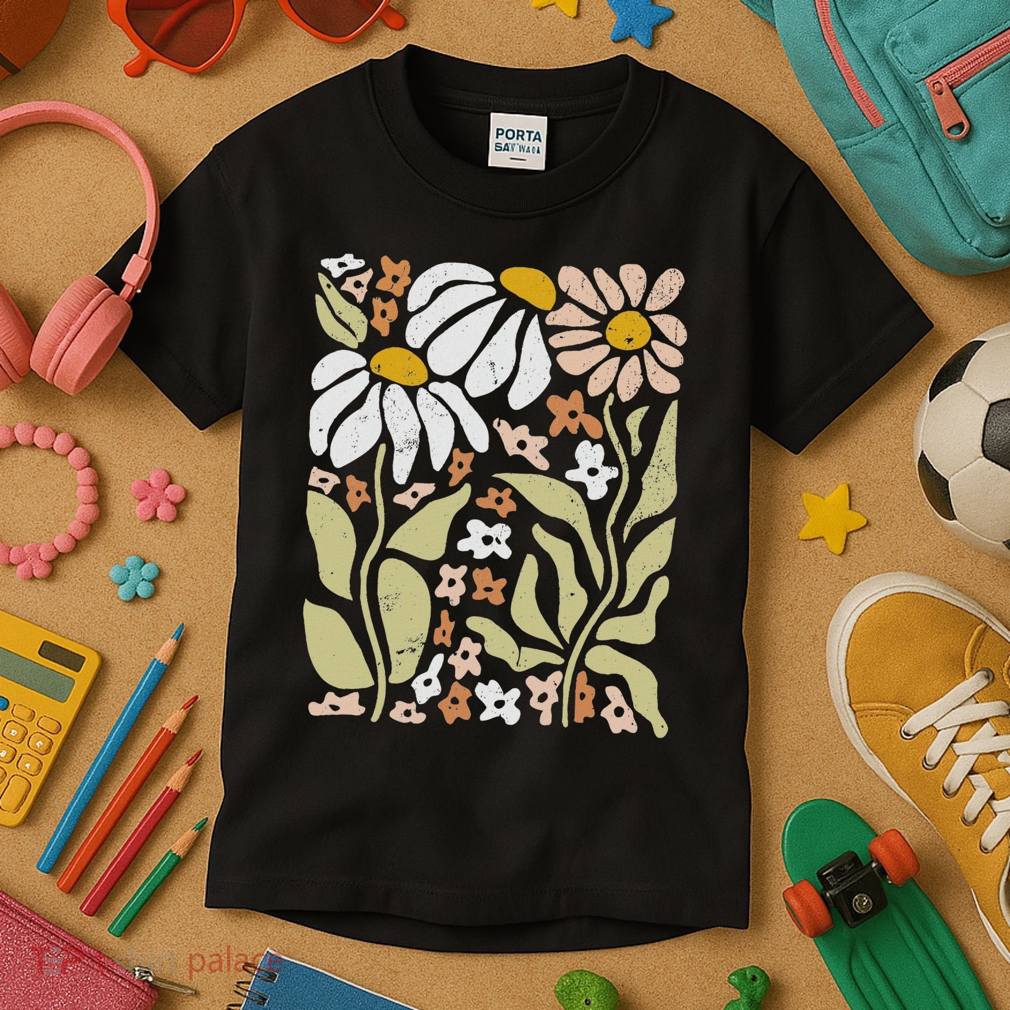 Boho Wildflowers Floral Nature Flower Kids T-Shirt