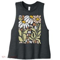 Boho Wildflowers Floral Nature Flower Women's Racerback Cropped Tank thumb 0