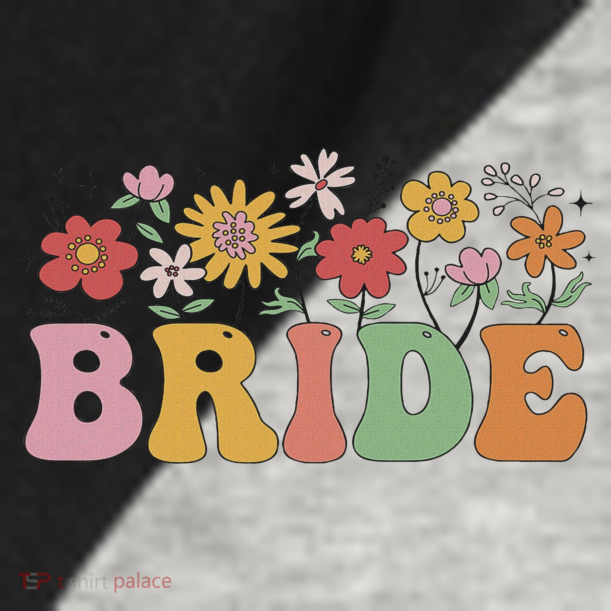 Bride Wildflower Floral Bridal Party Wedding Bachelorette Raglan Baseball Sleeve Shirt